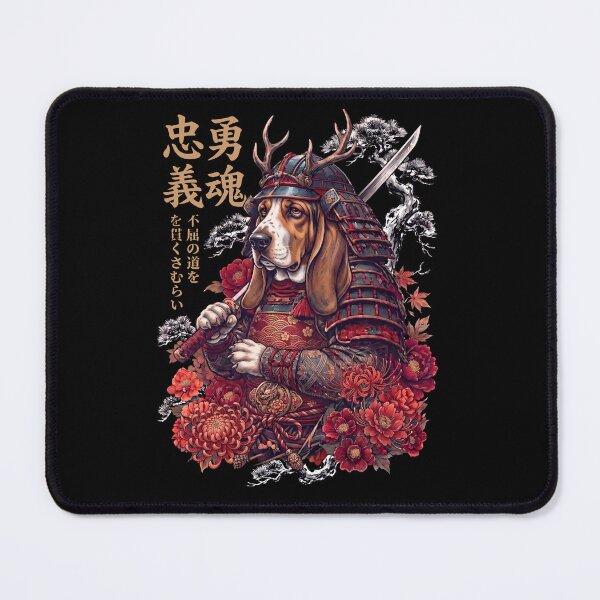 Item preview, Japanese Basset Hound Art Samurai Aesthetic Dog Owner designed and sold by DoodleTortle.