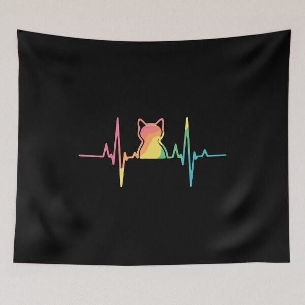 Item preview, Cat Heartbeat Rainbow Pulse Pride Tee designed and sold by StranHabesre51.