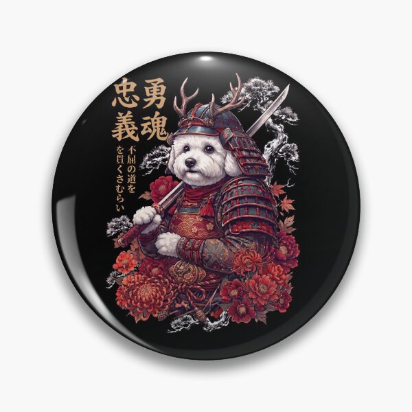 Item preview, Japanese Bichon Frise Art Samurai Aesthetic Dog Owner designed and sold by DoodleTortle.