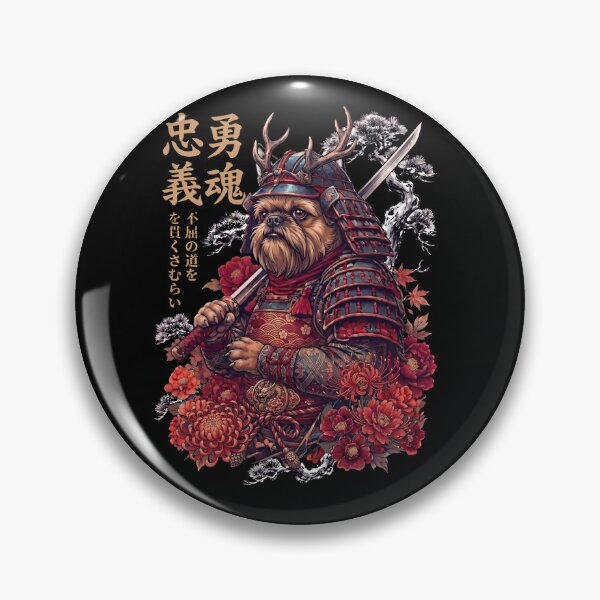 Item preview, Japanese Brussels Griffon Art Samurai Aesthetic Dog Owner designed and sold by DoodleTortle.