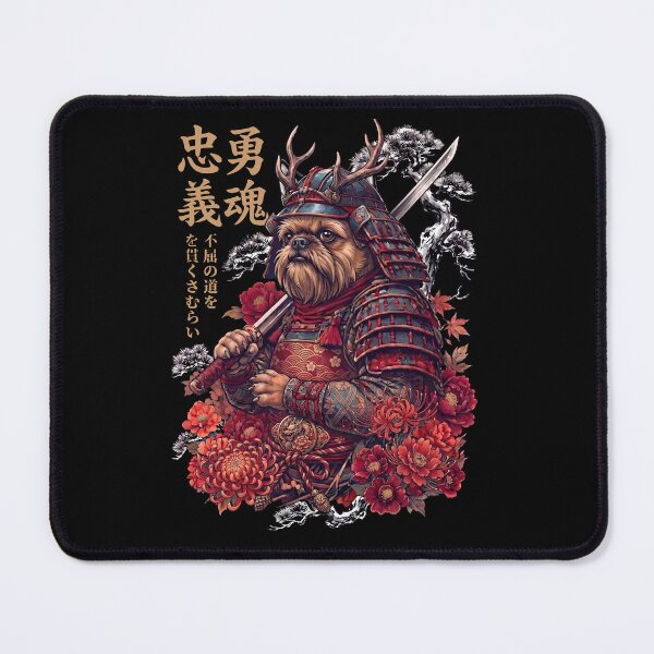 Item preview, Japanese Brussels Griffon Art Samurai Aesthetic Dog Owner designed and sold by DoodleTortle.
