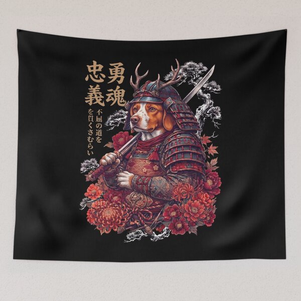 Item preview, Japanese Brittany Art Samurai Aesthetic Dog Owner designed and sold by DoodleTortle.