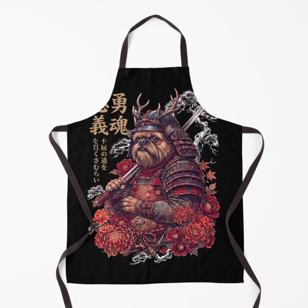 Item preview, Japanese Brussels Griffon Art Samurai Aesthetic Dog Owner designed and sold by DoodleTortle.
