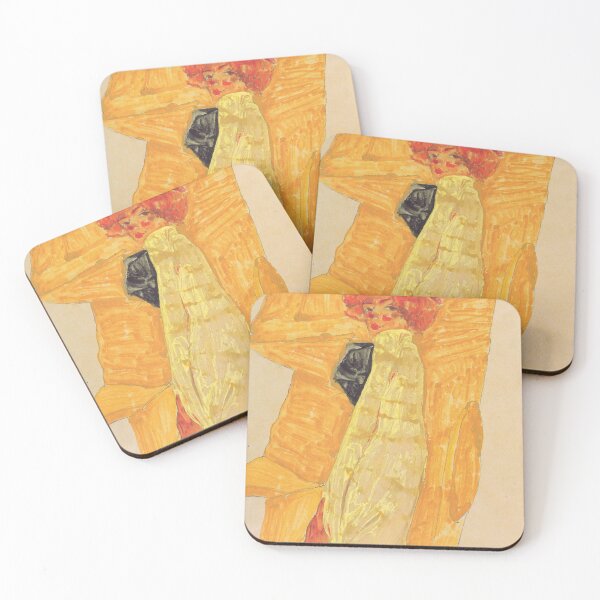 Item preview, Egon Schiele - Gerti in front of ochre-colored drapery designed and sold by Erlin Rudho.