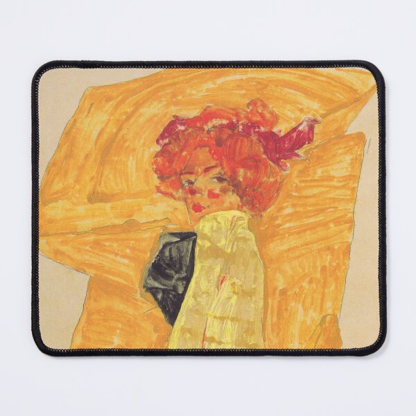Item preview, Egon Schiele - Gerti in front of ochre-colored drapery designed and sold by Erlin Rudho.