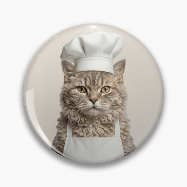 Item preview, Funny Selkirk Rex Cat Chef Realistic Animal Cooking Humor Art designed and sold by LazyOwlStore.