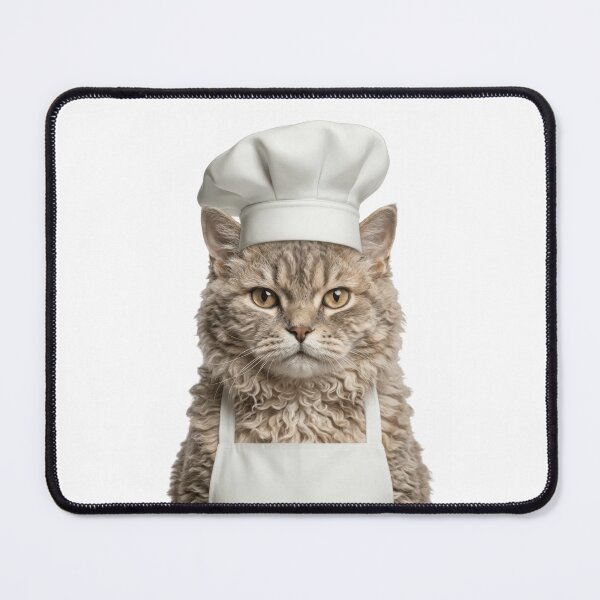 Item preview, Funny Selkirk Rex Cat Chef Realistic Animal Cooking Humor Art designed and sold by LazyOwlStore.