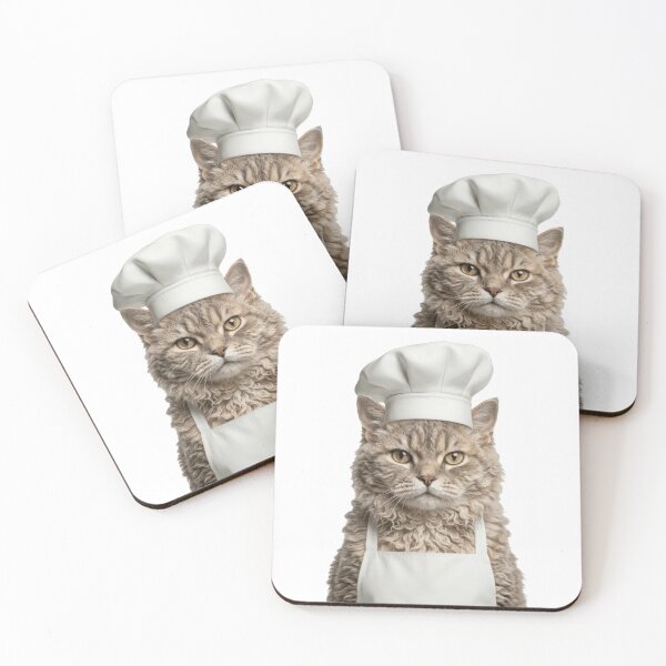 Item preview, Funny Selkirk Rex Cat Chef Realistic Animal Cooking Humor Art designed and sold by LazyOwlStore.