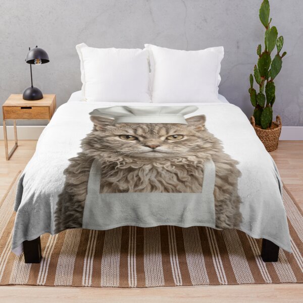 Item preview, Funny Selkirk Rex Cat Chef Realistic Animal Cooking Humor Art designed and sold by LazyOwlStore.
