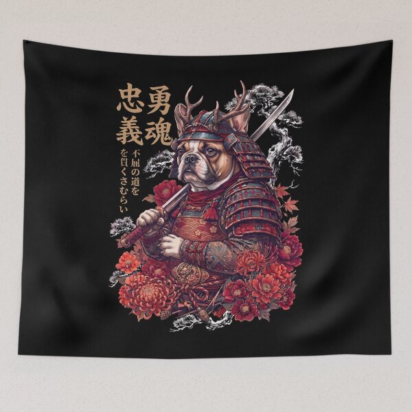 Item preview, Japanese French Bulldog Art Samurai Aesthetic Dog Owner designed and sold by DoodleTortle.