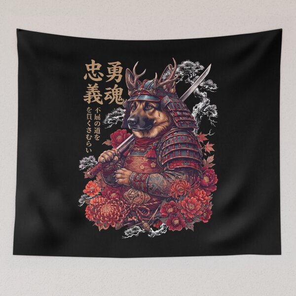 Item preview, Japanese German Shepherd Art Samurai Aesthetic Dog Owner designed and sold by DoodleTortle.