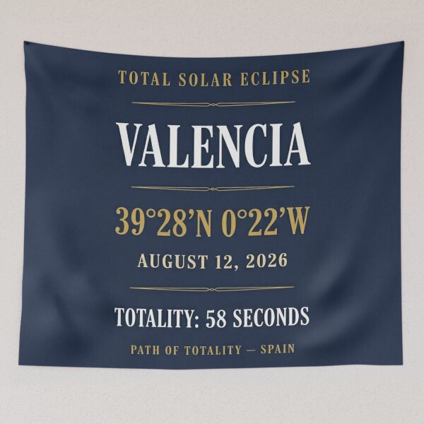 Item preview, Valencia Total Solar Eclipse Spain 2026 Path Totality designed and sold by CalmCapy Co.
