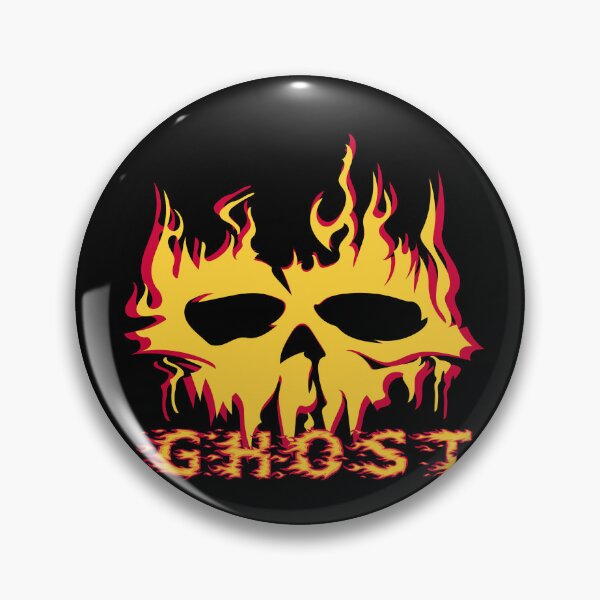 Item preview, Flaming Ghost Skull - Heavy Metal Fire Skull Rock Art designed and sold by PrimalBeastLab.