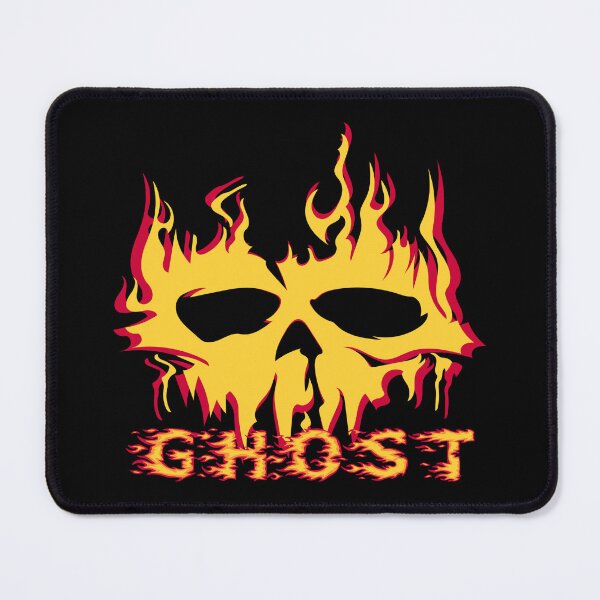 Item preview, Flaming Ghost Skull - Heavy Metal Fire Skull Rock Art designed and sold by PrimalBeastLab.