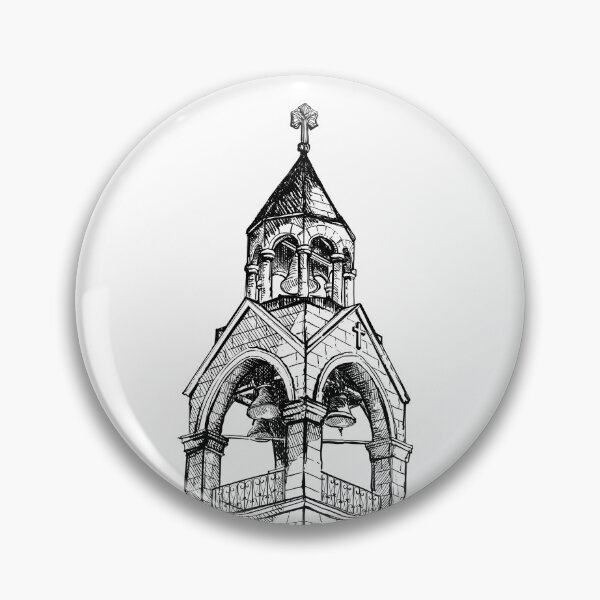 Item preview, Church bell tower line art sketch  designed and sold by midsketcher.