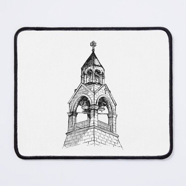 Item preview, Church bell tower line art sketch designed and sold by midsketcher.