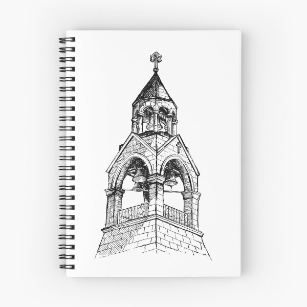 Item preview, Church bell tower line art sketch  designed and sold by midsketcher.
