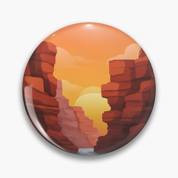 Item preview, Golden Canyon Sunset Landscape Circle designed and sold by Newrealis.