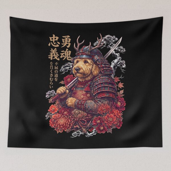 Item preview, Japanese Goldendoodle Art Samurai Aesthetic Dog Owner designed and sold by DoodleTortle.