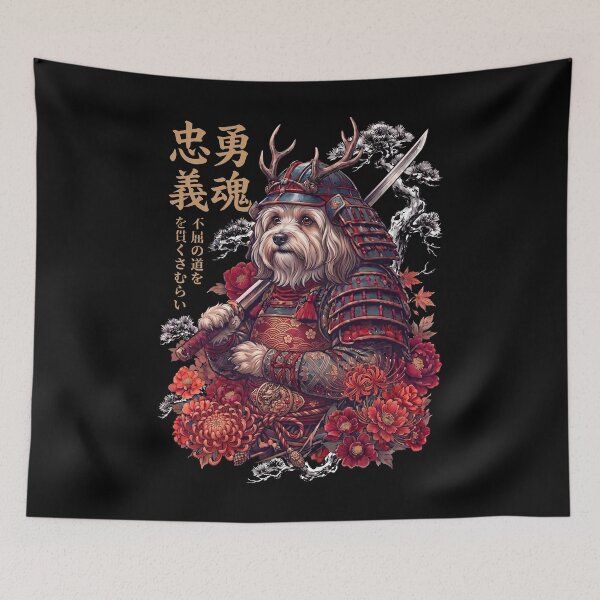 Item preview, Japanese Havanese Art Samurai Aesthetic Dog Owner designed and sold by DoodleTortle.