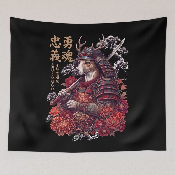Item preview, Japanese Italian Greyhound Art Samurai Aesthetic Dog Owner designed and sold by DoodleTortle.