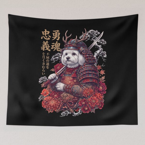 Item preview, Japanese Maltese Art Samurai Aesthetic Dog Owner designed and sold by DoodleTortle.