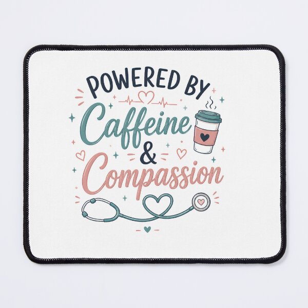 Item preview, Powered By Caffeine and Compassion Nurse Coffee designed and sold by Nurse Craft Studio.