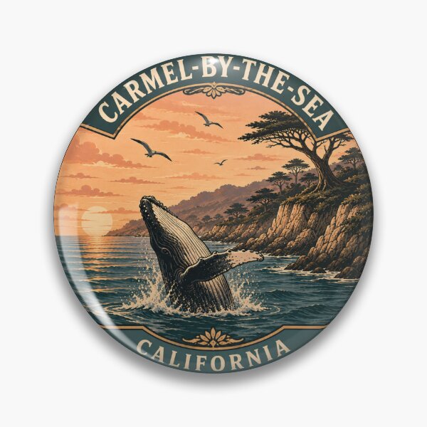 Item preview, Carmel-by-the-Sea California: Retro Whale designed and sold by CircinusStore.
