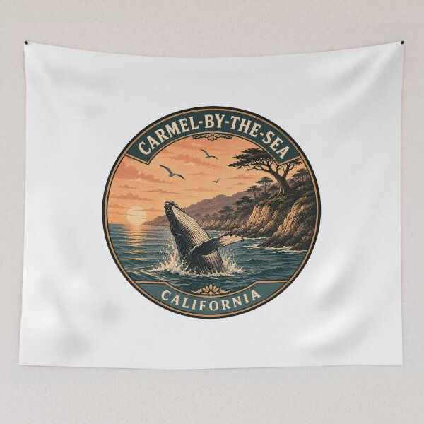 Item preview, Carmel-by-the-Sea California: Retro Whale designed and sold by CircinusStore.