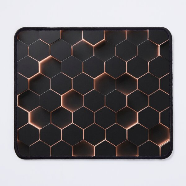 Item preview, Black and Copper Honeycomb Hexagonal Pattern designed and sold by IntelliMindDesigns.