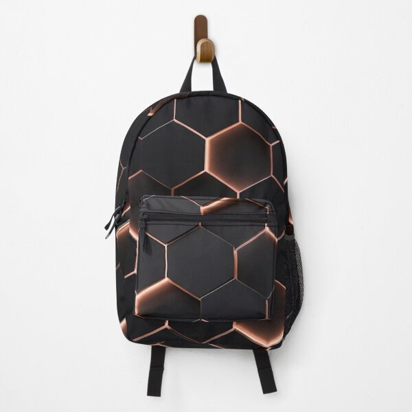 Item preview, Black and Copper Honeycomb Hexagonal Pattern designed and sold by IntelliMindDesigns.