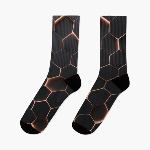 Item preview, Black and Copper Honeycomb Hexagonal Pattern designed and sold by IntelliMindDesigns.