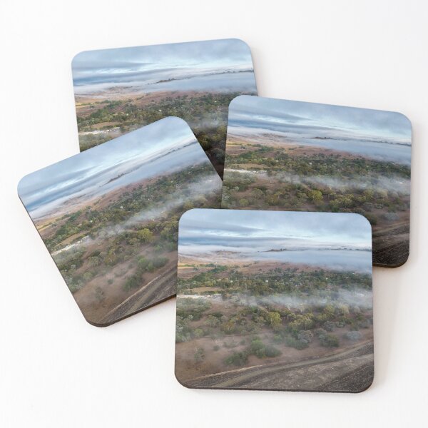 Item preview, Aerial scene capturing Glenbawn Dam shrouded in fog designed and sold by Justin Mckinney.