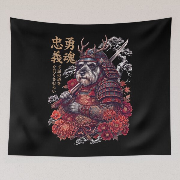Item preview, Japanese Miniature Schnauzer Art Samurai Aesthetic Dog Owner designed and sold by DoodleTortle.