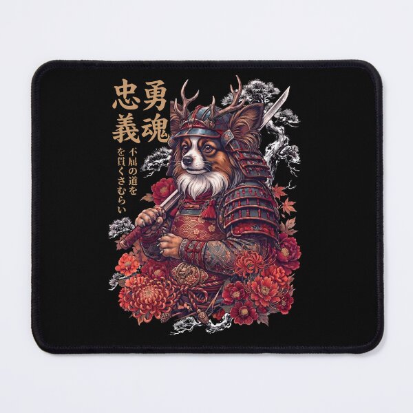 Item preview, Japanese Papillon Art Samurai Aesthetic Dog Owner designed and sold by DoodleTortle.