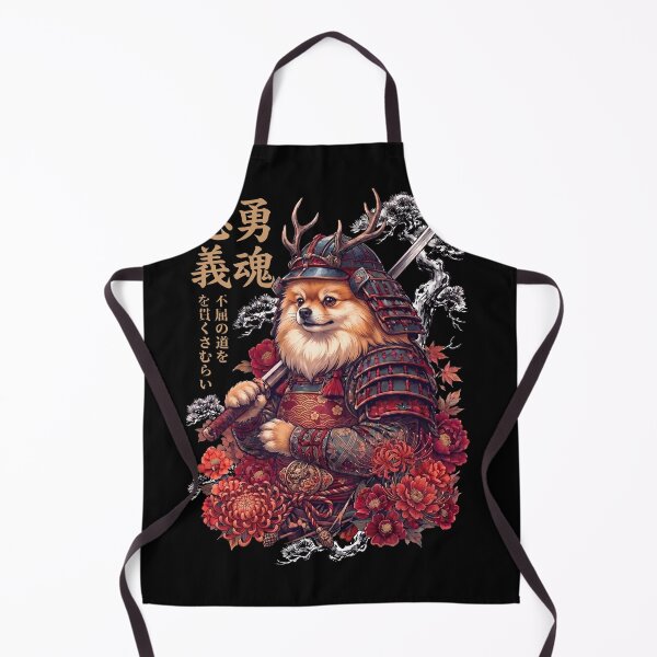 Artikelvorschau, Japanische Pomeranian-Kunst, Samurai-Ästhetik, Hundebesitzer entworfen und verkauft von DoodleTortle.