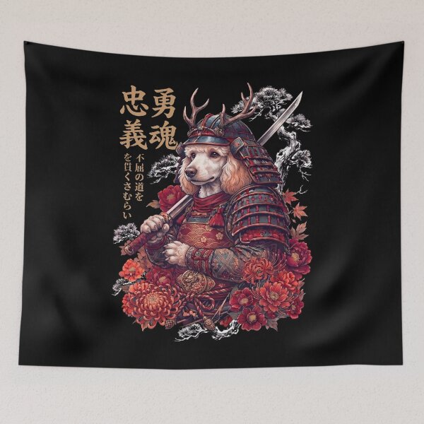 Item preview, Japanese Poodle Art Samurai Aesthetic Dog Owner designed and sold by DoodleTortle.