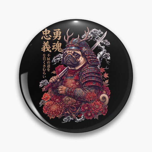 Item preview, Japanese Pug Art Samurai Aesthetic Dog Owner designed and sold by DoodleTortle.