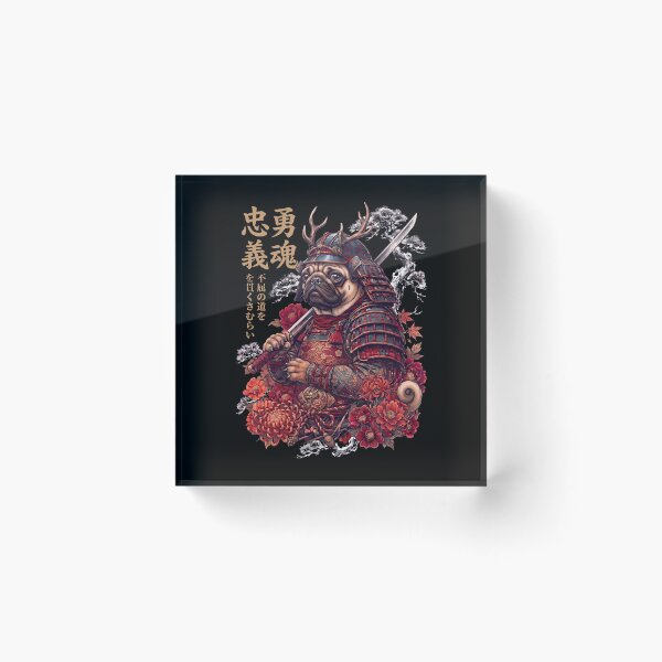 Item preview, Japanese Pug Art Samurai Aesthetic Dog Owner designed and sold by DoodleTortle.