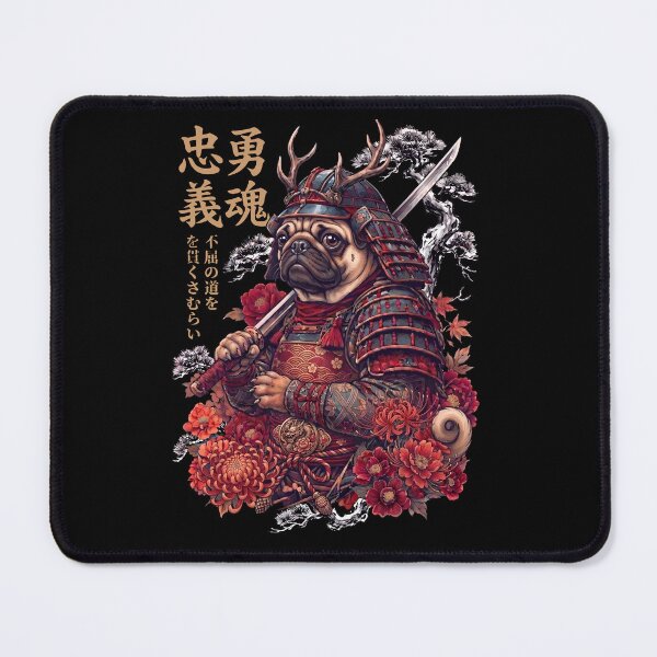Item preview, Japanese Pug Art Samurai Aesthetic Dog Owner designed and sold by DoodleTortle.