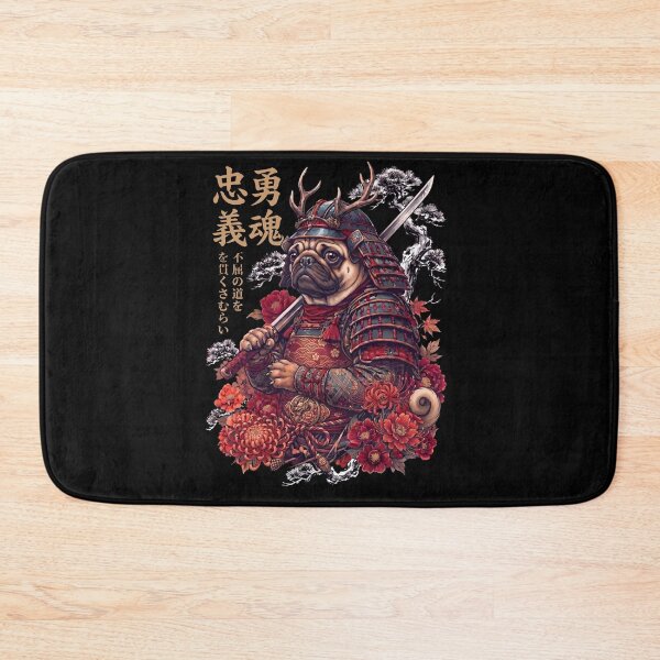 Item preview, Japanese Pug Art Samurai Aesthetic Dog Owner designed and sold by DoodleTortle.