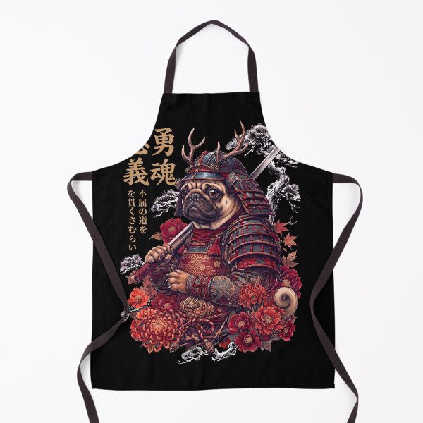 Item preview, Japanese Pug Art Samurai Aesthetic Dog Owner designed and sold by DoodleTortle.