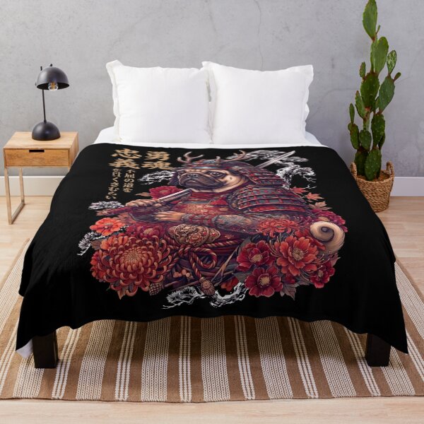 Item preview, Japanese Pug Art Samurai Aesthetic Dog Owner designed and sold by DoodleTortle.