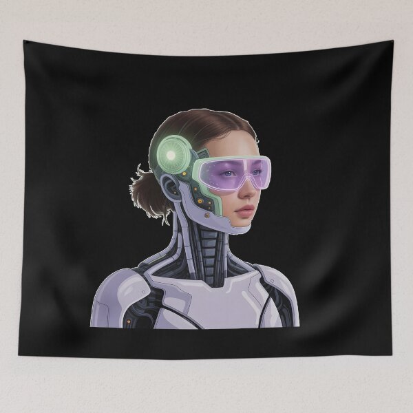 Item preview, Cyborg but Make it Aesthetic T-Shirt | AI-Powered Human | Pastel Cyberpunk Futuristic Shirt designed and sold by ImaginedSpace7.