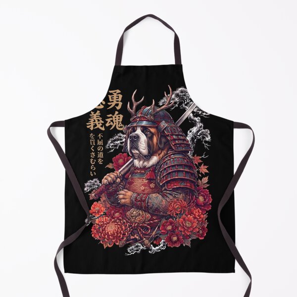 Item preview, Japanese Saint Bernard Art Samurai Aesthetic Dog Owner designed and sold by DoodleTortle.
