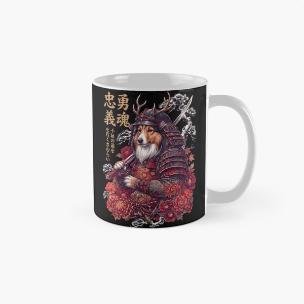 Item preview, Japanese Shetland Sheepdog Art Samurai Aesthetic Dog Owner designed and sold by DoodleTortle.