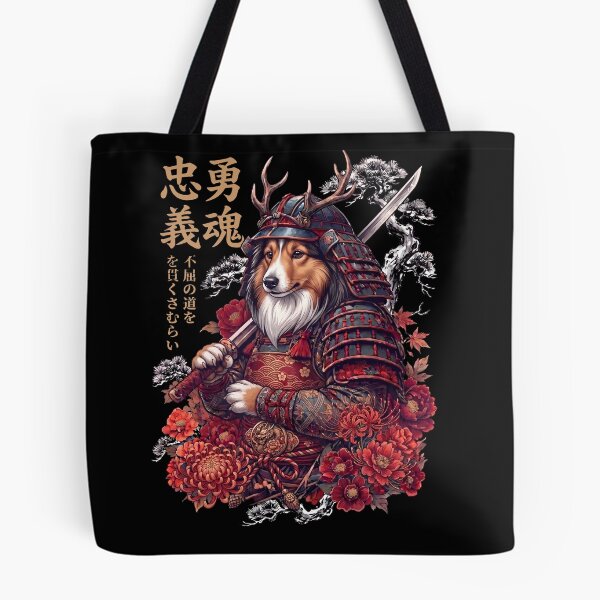 Item preview, Japanese Shetland Sheepdog Art Samurai Aesthetic Dog Owner designed and sold by DoodleTortle.