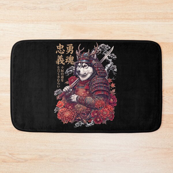 Item preview, Japanese Siberian Husky Art Samurai Aesthetic Dog Owner designed and sold by DoodleTortle.