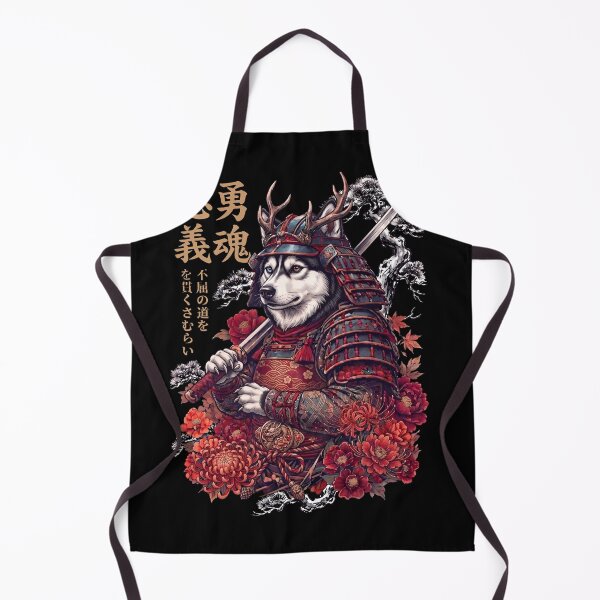 Item preview, Japanese Siberian Husky Art Samurai Aesthetic Dog Owner designed and sold by DoodleTortle.