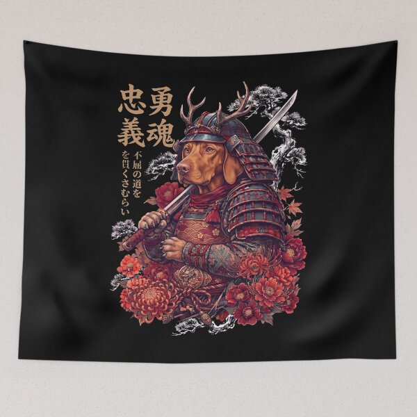 Item preview, Japanese Vizsla Art Samurai Aesthetic Dog Owner designed and sold by DoodleTortle.